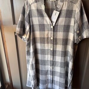Women's Black and White Checkered Tunic